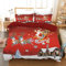 AVJWWD Weihnachten Bettwäsche Set Weihnachtsmann und Elch Schneemann Rentier Muster Bettbezug Set mit Kissenbezügen, Weihnachtsdekoration, Geschenk-Set (roter Schlitten, 220 x 240 cm)