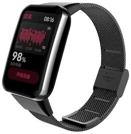 Armband für Xiaomi Mi Band 7 Pro, Edelstahl Metall Armband MiBand 7 Pro Uhrenarmbänder Ersatzband (Mailand Schwarz)