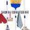 Sangle Sopffy Broom Holder Wall Mount - Mop and Tool Organizer Rack With 3 Positions 4 Hooks - Anti-Slip Kitchen Closet Garage Storage - 16.4 Inch (Grey)