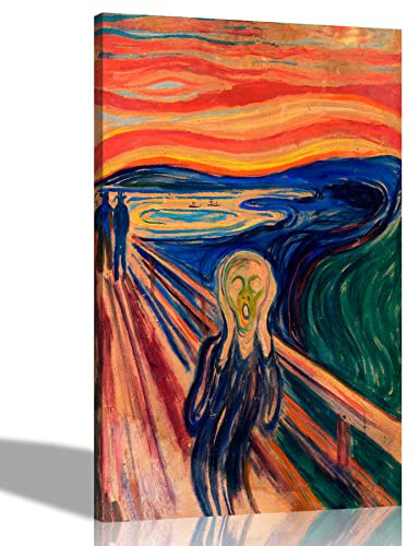 Berühmtes Ölgemälde The Scream von Edvard Munch, Leinwanddruck, gerahmt, Wandkunst, Heimdekoration, erstaunliche Reproduktion, 30 x 40 cm