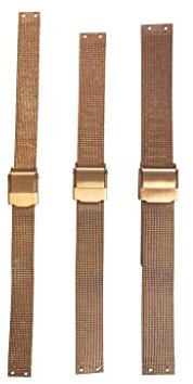 NZZXTO Replacement Stainless Steel Watch Band for Skagen Bering Unisex Watches with Screw,Fits More Sizes (18mm Rose gold Hole pitch 9mm