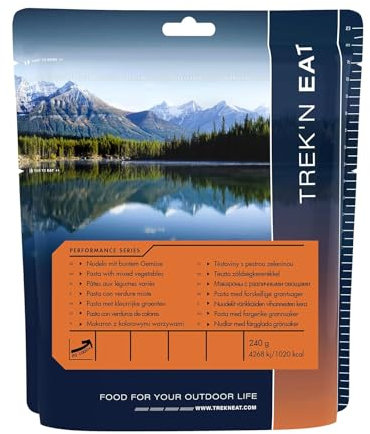 Trek’N Eat Nudeln mit buntem Gemüse PS1000+ Deine hochkalorische Outdoor-Mahlzeit (1000+ kcal) für Trekking, Expedition & Notvorrat