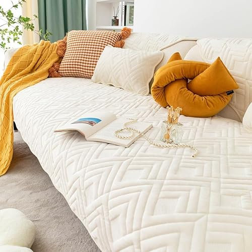 WYJHNLBEDC Sofa/Couch überzug, Sofabezug L Form/U Form/Ecksofa 3/2/1 Sitzer, Sofa überwurfdecke, Warmer Super Weicher Samt Sofaschoner Decken rutschfest, Sofaschutz Decke Hund Kratzschutz Katze