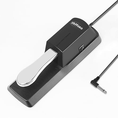 Universelles Sustain-Pedal mit Klaviermechanik, das ideale Zubehör für MIDI-Keyboards, Digitalpianos, elektronische Keyboards und mehr, schwarz