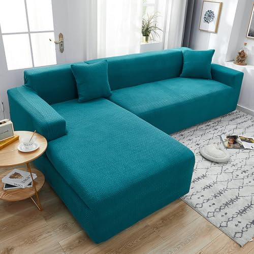 WULTNICEW Sofabezug Ecksofa L Form Jacquard Stretch Sofa Überzug Universal Couchbezug Für 1/2/3/4 Sitzer（L Form Ecksofa Erfordert Zwei）