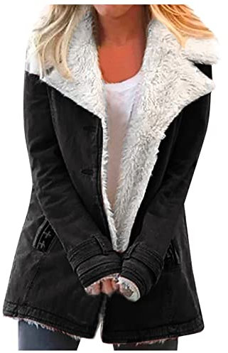KONG JIMFAN Regenjacke Damen Hundejacke Kleine Hunde Oversized Tshirt Damen Bomber Jacke Damen Strickjacke Damen Longweste Damen Jacke Damen Winter Lange Steppweste Damen Damen-Jacken(Black,4XL)