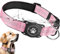 Ytanest Leuchtend Airtag Hundehalsband, Verstellbar Wasserdicht Apple Air Tag Halter Halsband Reflektierend für Kleine Mittler Große Hund, Rosa, M