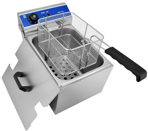 TAIMIKO Friteuse Électrique Commerciale en acier inoxydable 3000W 220V-240V Thermostat 60-200 °C