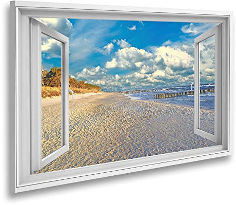 islandburner Quadro su tela Vista finestra Mar Baltico, effetto favoloso da parete