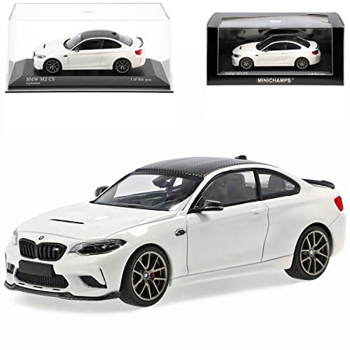 Generisch B*M*W 2er F22 M2 CS Competition Coupe Weiss mit goldenen Felgen Modell 2013-2021 Version Ab 2020 limitiert 1 von 816 Stück 1/43 Minichamps Modell Auto