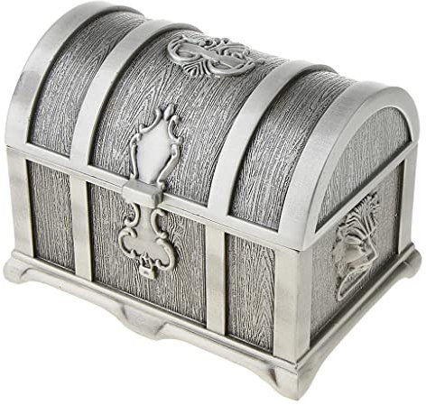 Amagogo Rechteckige Vintage Schmuckschatulle aus Messing - Elegante Aufbewahrung für Ihre Juwelen, Antikes Silber