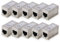 DIGITUS at-AG 8/8 C6S – RJ45 Kupplung Cat 6 – 10 Stück – LAN Kabel Verlängerung – Cat6 Netzwerkkabel Verbinder – PoE Kompatibel – Modulare Kupplung – Für Switch, DSL, Modem, Router, PC – Silber