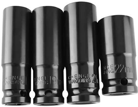 Drive Deep Impact Socket Kit Bacho Sockets Sets Metric 1/2 Inch 17-22MM Black 4PCS bacho sockets sets