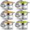 Wilprep Buffets Chauffants Ronds 6PCS Chafing Dish 5L en Acier Inoxydable avec Couvercles Plats Bains Maries Supports de Combustible pour Restaurants Traiteurs Fêtes Mariages Pique-niques