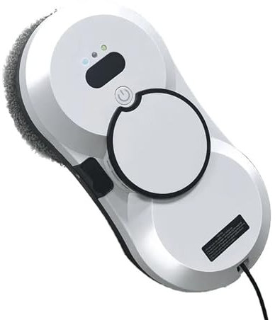 Robot limpiacristales, limpiacristales inteligente con control remoto, potente succión de 5600 PA, robot eléctrico de limpieza de vidrios con pulverizador de agua automático, robot limpiador(White)
