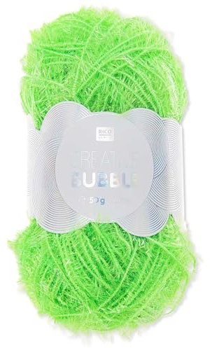 Frida's Wollhaus Rico Design 50 g Creative Bubble Schwammgarn Wolle Stricken Häkeln 57 Farben (028 | Neongrün)