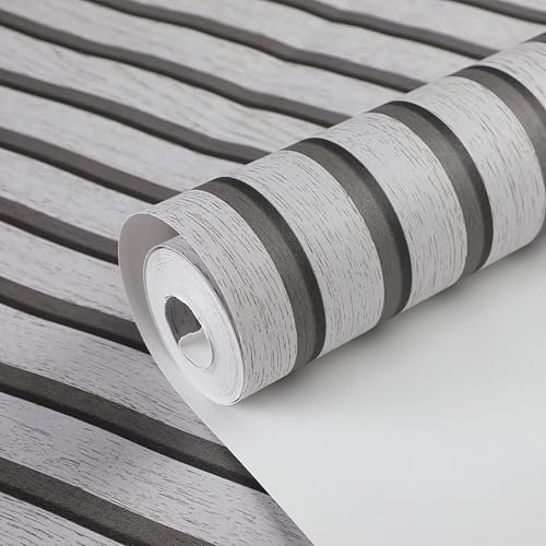 Beswitory Natural Wooden Slats Panelled Wallpaper Roll,Non-Woven Panelled Wallpaper Wood Effect 3D Panels Modern Feature Wallpaper Suitable for Any Room