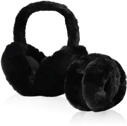 SLTAXAR Winter Ohrenwärmer Ohrenschützer Schwarz Ohrenmuscheln Faltbare Earmuffs Plüsch Abnehmbar Ear Warmers Ohrwärmer Erwachsene Winter Ear Muffs Outdoor Kälteschutz Winterzubehör für Herren