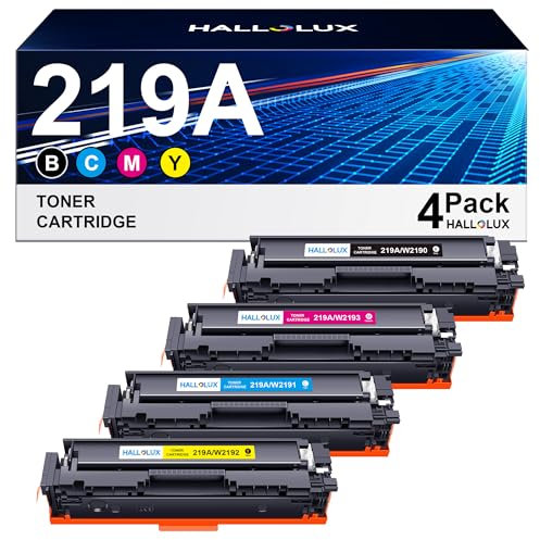 HALLOLUX 219A Toner Kompatible für HP 219A Toner Set für HP Color Laserjet Pro MFP 3302FDWG 3302FDNG 3302SDWG 3202DW 3302FDW 3302SDW 3302FDN 3302FDWG 3202DN W2190A W2191A W2192A W2193A