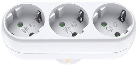 3 Fach Mehrfachstecker für Steckdose, Dreifachstecker für Steckdose, Mehrfachsteckdose 3-Fach, Mehrachstecker Steckdosenleiste mit 3 Steckdosen, 3 in 1 Steckdosenadapter für Küche Büro, zu Hause, Weiß
