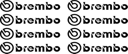Generisch Bremssattel Aufkleber passend für Brembo 8 Stück Hitzebeständig Performance Tuning Auto Aufkleber JDM Sticker Brake Caliper Decals passend für alle Fahrzeuge (Schwarz)