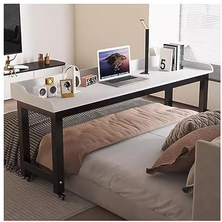 OWOHYG Überbetttisch Überbetttisch Abnehmbarer Überbetttisch mit Rädern, Computertisch für Zuhause, Schlafzimmer, Steharbeitsplatz, Laptop-Betttisch(180x50x80cm)