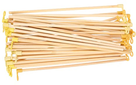 HAWILLOSCH 50 Pièces poignée de lanterne bâtons de lanterne rouge lanternes pour bougies jouet lampes de poche poignée de décoration kit electronique de lanternes en papier en bois