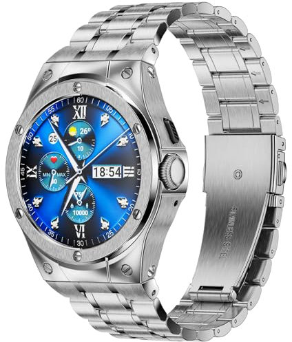 SUPLINK Custodia in acciaio inox con cinturino compatibile con Google Pixel Watch 2, cinturino di ricambio per Google Pixel Watch 2/1 Case (nero), 45mm (For Google Pixel Watch 3), Acciaio