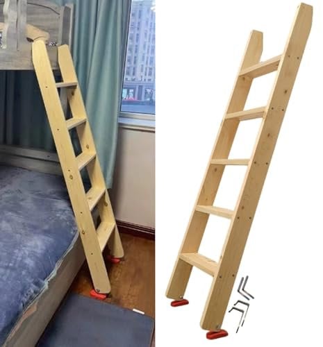 LXLZYXSF Kids Bunk Bed Ladder Replacement Wooden Loft Ladder, RVs Motorhome Top Bunk Ladder 100cm - 230cm Tall, Living Bed Ladder For Schools, Tree Houses(H-2.3m/90.6in/7.5ft)