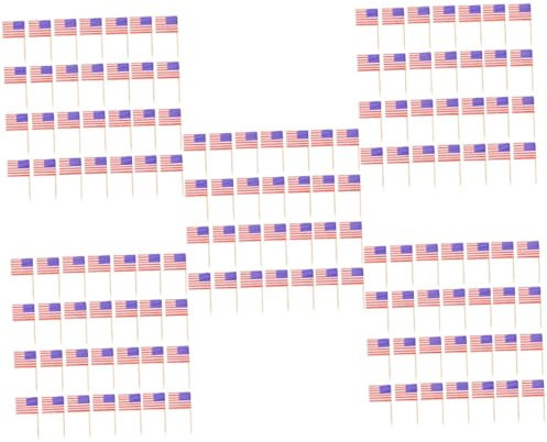 OKUMEYR 1000stücke Usa Flaggen Cake Topper Für Papierdekoration Für Partys Festlichkeiten Hochzeiten Und Nationale Feiertage Kreativ Praktisch