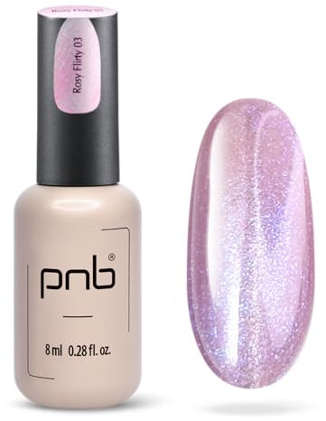 PNB Cat Eye Gellack Glamour Cat Magnetisch Soak Off UV/Led Gel Nagellack Katzenauge (Rosy Flirty 03, 8 ml)