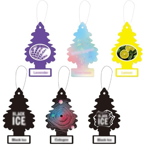 OHREN 6 pièces Désodorisant Voiture Arbre à Parfum Diffuseur de Fragrances