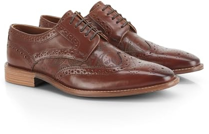 Catesby Churchill Premium Leather Mens Shoes Brogues Lightweight Comfort Padded Wedding Formal Shoes for Men