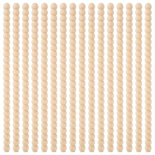 Dekorative Halbe Holzperlen, Zierleiste, unlackiert, dekorative 3D-Perlen, Holzleiste für Zuhause, Wand, Schrank, Regal und Fenster, Tür, niedliche DIY-Zierleiste (40 x 1,8 x 1,8 x 1,1 cm)