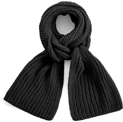 Bobelle Wear Schal Damen Winter,Warm Strickschal Herren Lang Knit Winterschal Unisex（Schwarz）
