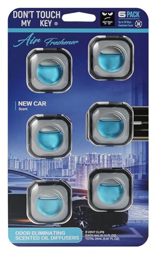 XUKEY Désodorisant pour Voiture 6 x 4 ml Voiture Neuve, Parfum pour Voiture Contre les Odeurs, Désodorisant pour Intérieur, Purificateur d'air (New Car)