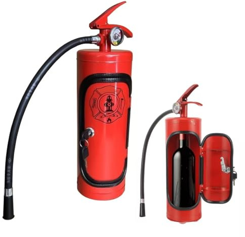 HSYWSH Minibar Eextintor de Incendios, Minibar Extintor, Cajas de Almacenamiento de Vino, Novedad Mini Minibar Extintor para Bombero Amoroso, para Amantes del Whisky, Bar de Regalo (Rojo A)