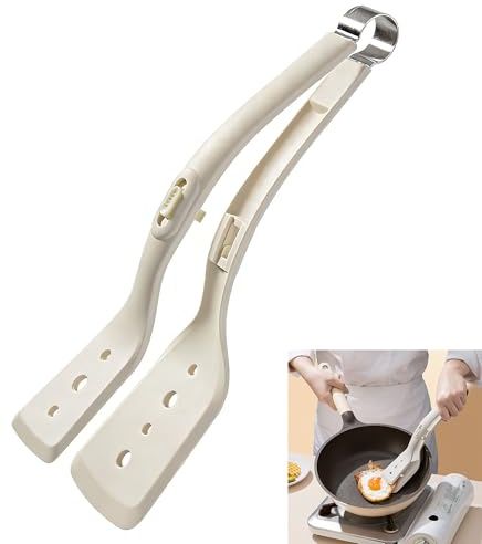Smaoqingji Versatile Paletta per Uova Fritte - 1 Pezzo, Bianco, Spatola Uovas e Frittata, Adatto per Girare e Capovolgere Alimenti Come Uova Fritte, Frittelle, Pesce e Bistecche