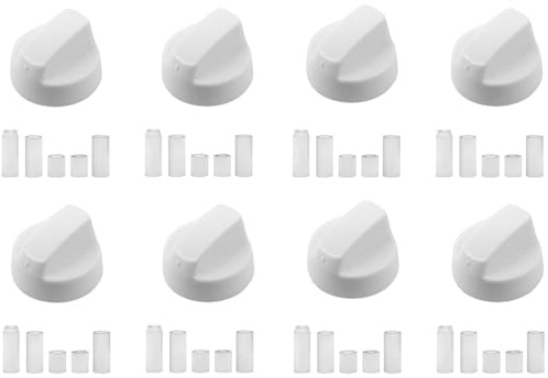 8X White Control Knob for Cooker, Oven & Hob – Easy Fit with Adaptors – Compatible With Neff