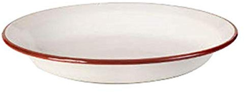Ibili Plato Hondo Bordeaux 22 CM, Stainless Steel, Blanco/Rojo