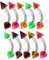 Monster Piercing 10 Stück-Packung mit 3MM UV-Multi-farbigen Streifen Kegel mit 16 Gauge - 8MM Länge 316L chirurgischer Stahl Banane Augenbraue Bar Piercing