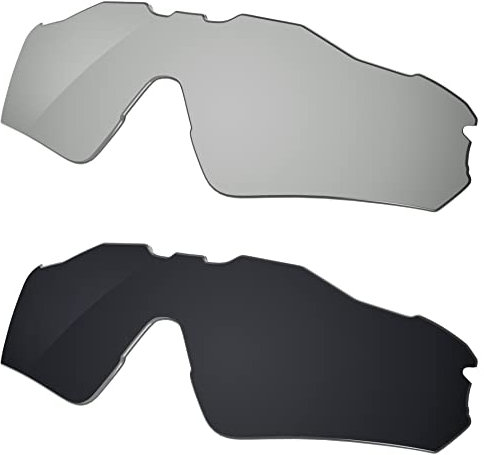 Galvanic Ersatzgläser für Oakley Radar EV Path OO9208 Sonnenbrille – Chrom + Schwarz polarisiert – Kombipack