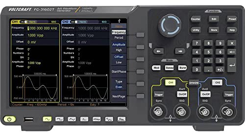 VOLTCRAFT FG-31602T Funktionsgenerator netzbetrieben 1 µHz - 160 MHz 2-Kanal Arbiträr, Rauschen, Puls, Rechteck, Sinus,