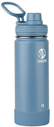 TAKEYA Actives Bouteille d'eau isotherme en acier inoxydable avec couvercle à bec verseur, 532 ml, Bluestone