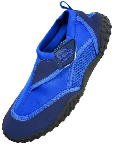 Aqua Beach Surf Wet Water Shoes Boys Girls Mens Womens Unisex Wetsuit Boots (Blue Adult 10)