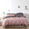 Boqingzhu Bettwäsche 220x240cm Rosa Pink Anthrazit Grau Uni Wende Bettwäsche Set Microfaser Bettbezug mit Reißverschluss und 2 Kissenbezüge 80x80cm