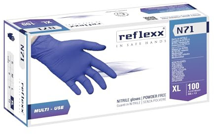 Reflexx N71/XL Guanti in Nitrile Ipoallergenici Senza Polvere – gr. 4,2 (M)