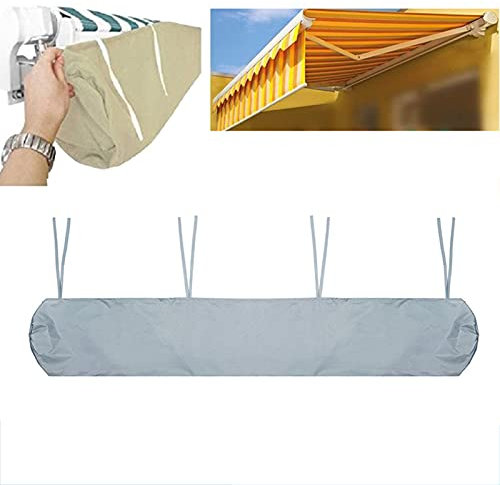 DFEO Markisen Schutzhülle, Markisenabdeckung Wasserdicht Einziehbare Terrassen Gelenkarm Markise Rain Canopy Storage Bag, Oxford, Sonnenschutz, Für Outdoor Garden Patio(Size:5M,Color:grau)