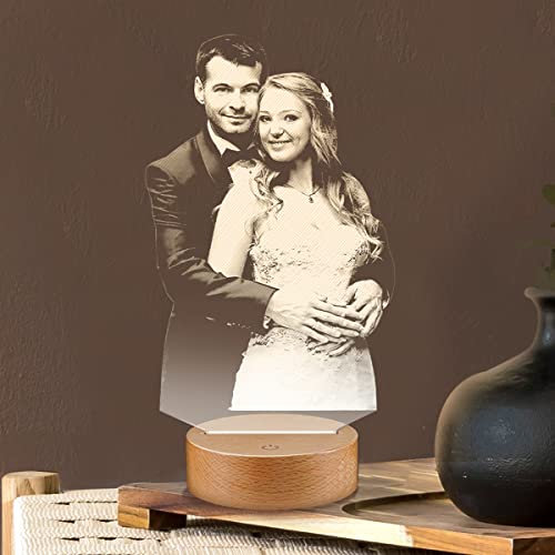 Lampephoto.fr - Personalisierte lampe mit foto und text durch Lasergravur. Geburtstagsgeschenk fotolampe Geschenkidee für weihnachten. Geschenk für Mann und Frau. 3D lampe mit Bild. Fotogeschenk
