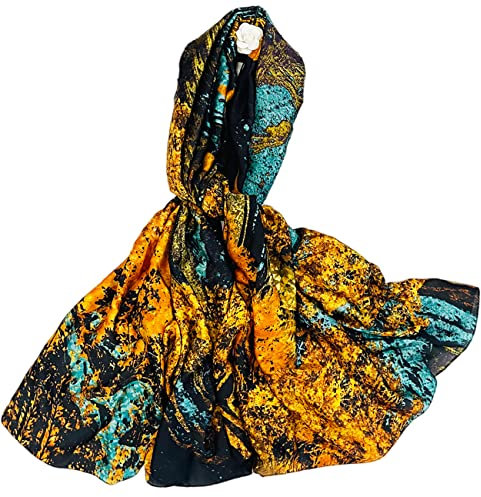 FAIRYGATE Seidenschal Damen Seide Luxuriöse Schals Warm & Weich als Stola Seidentuch Halstuch 90 * 180 cm 88013
